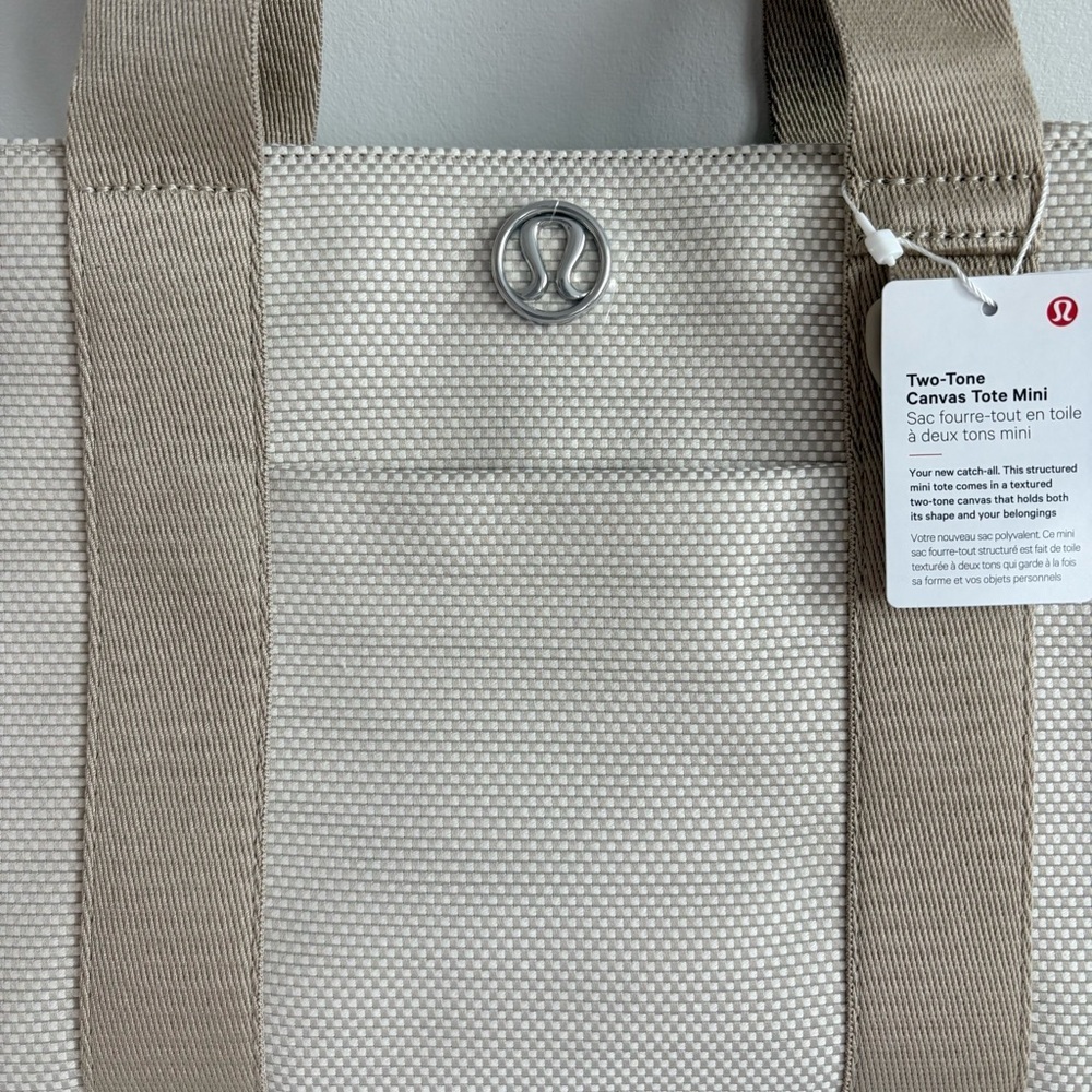 Lululemon Two Tone Mini Canvas Tote - Mojave Tan and Light Ivory - Picture 4 of 8